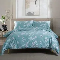 Petite Fleure Single Duvet Set - Blue, Cotton