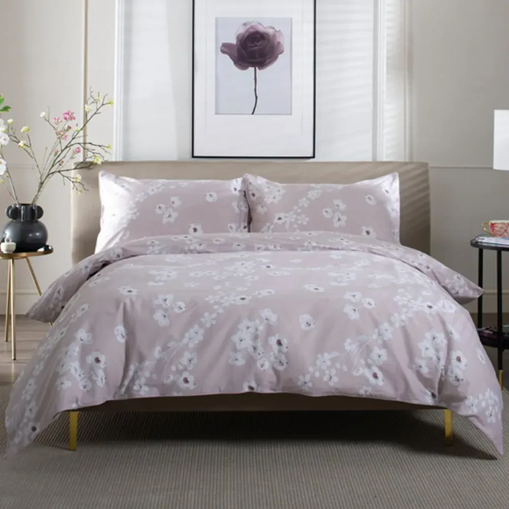 Petite Fleure Single Duvet Set - Pink, Cotton