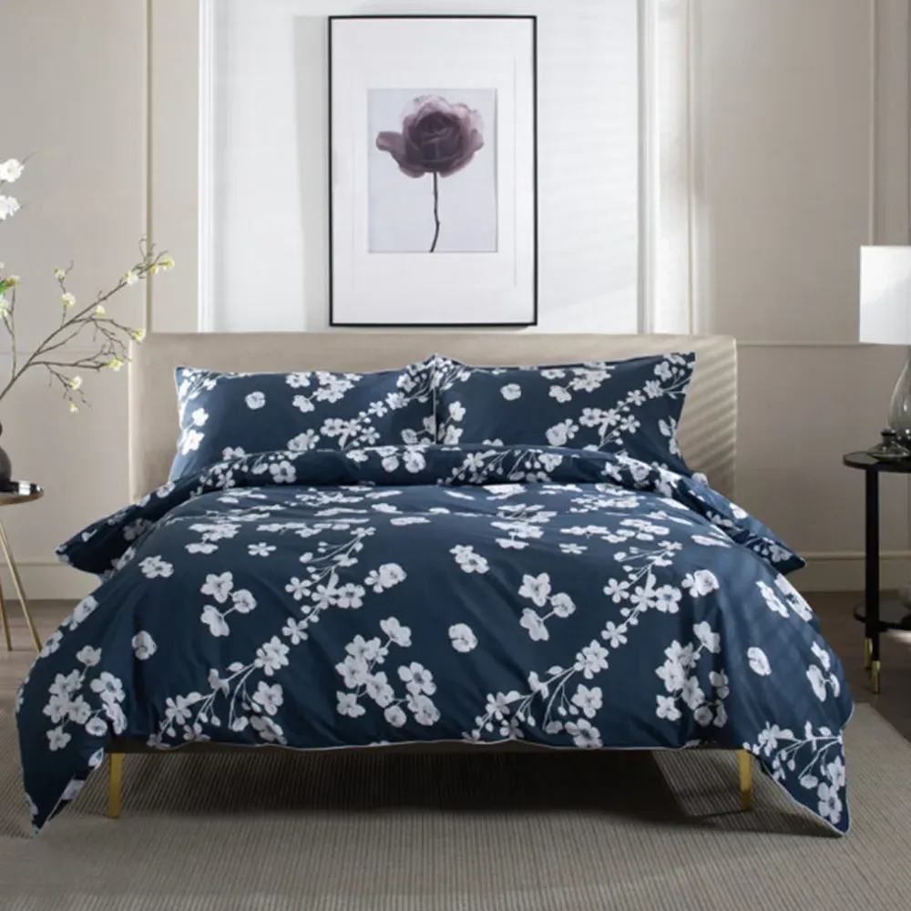 Petite Fleure Super King Duvet Set - White, Cotton