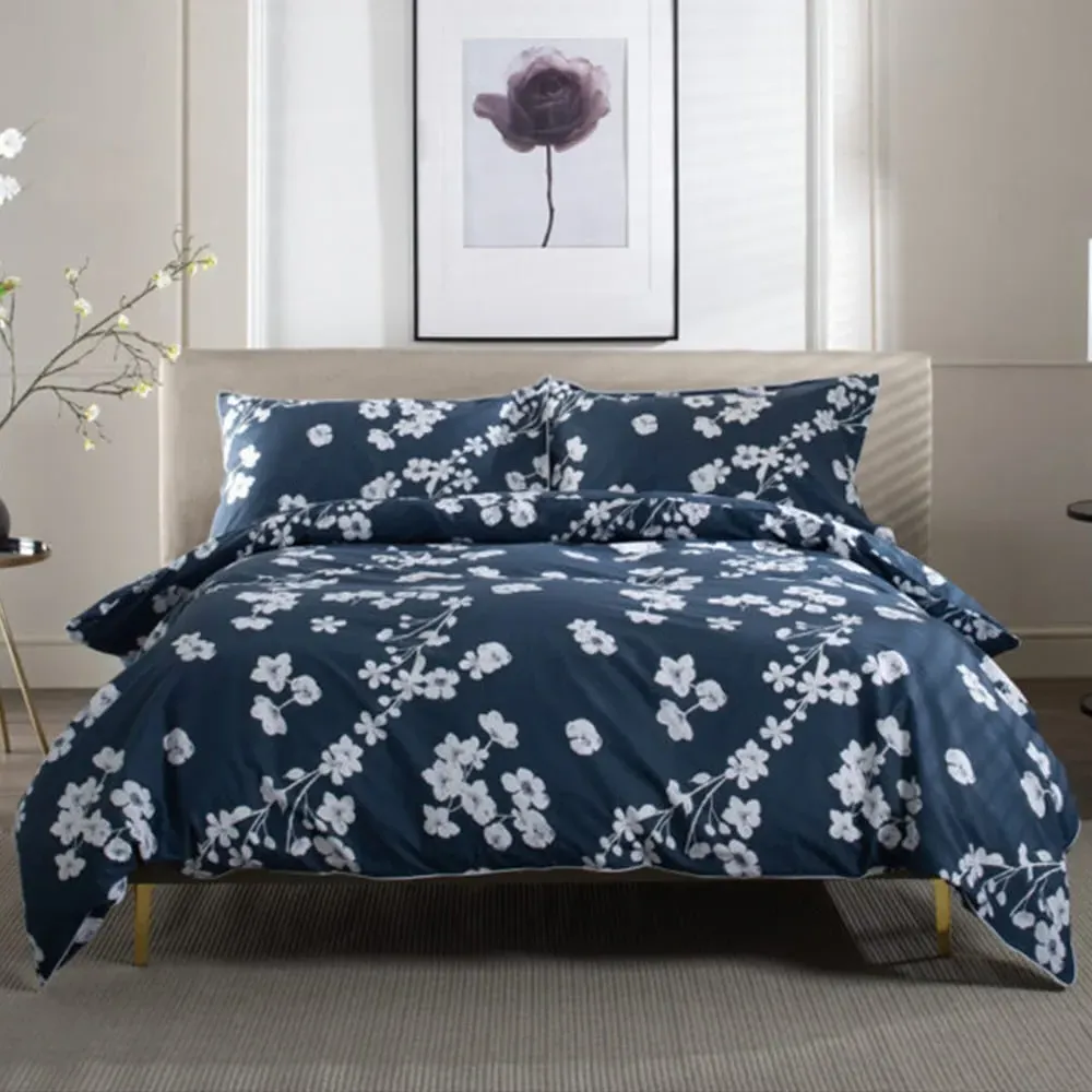 Petite Fleure Super King Duvet Set - White, Cotton