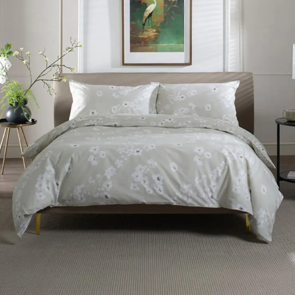 Petite Fleure Super King Size Duvet Set - Cream, Cotton