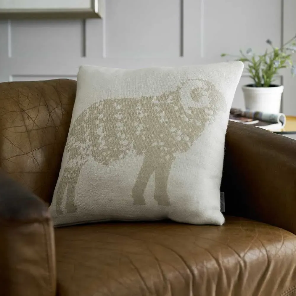 Ram Acrylic Cushion 45x45cm - Cream