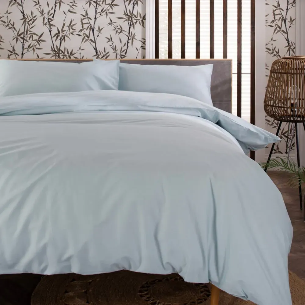 Single Duck Egg Duvet Set - Blue, Cotton image
