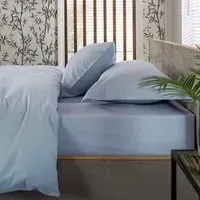 Single Fitted Bed Sheet - Blue, Cotton