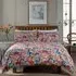 Single Vintage Floral Duvet Set with Cushion Cover - Blue