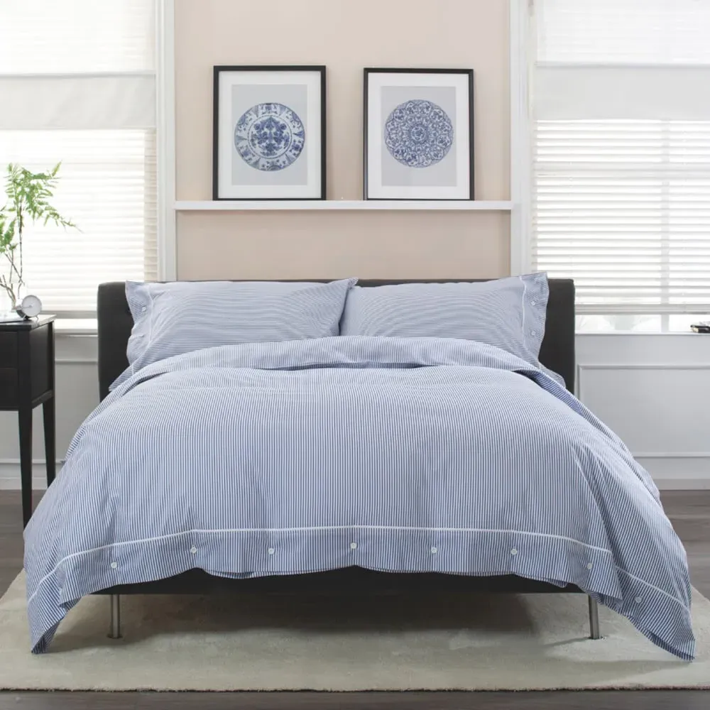 Southport King Size Duvet Set - Blue, Cotton