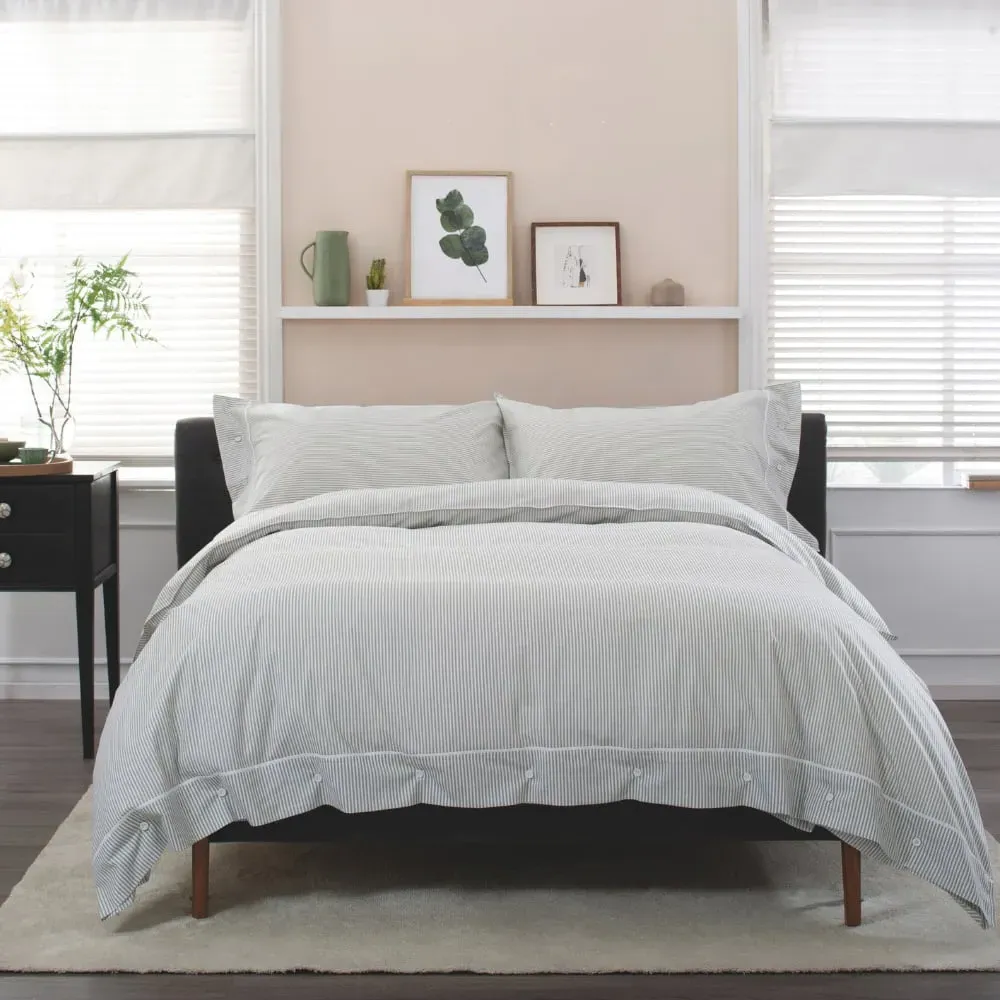 Southport King Size Duvet Set - Green, Cotton