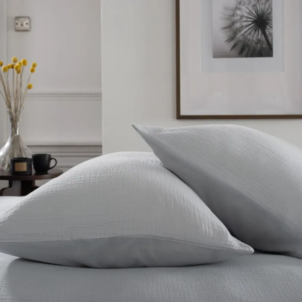 St Quentin Super King Size Duvet Cover Set - Grey, Cotton