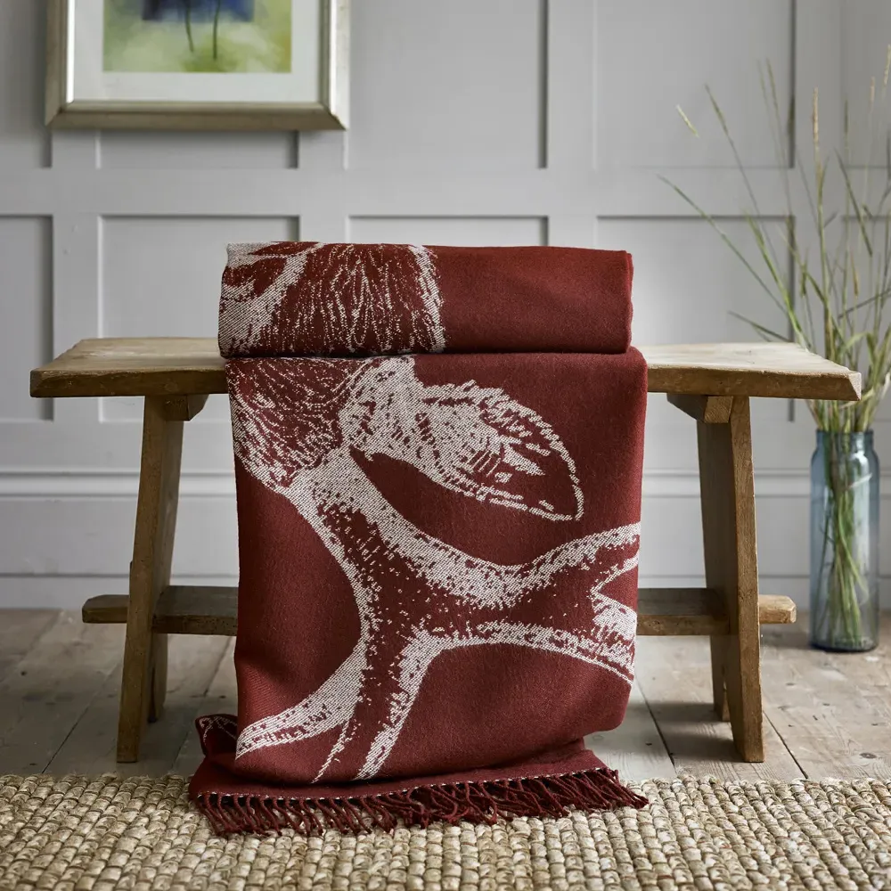 Stag Acrylic Throw - Mulberry