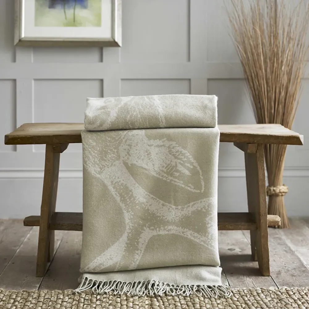 Stag Acrylic Throw - Oatmeal