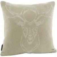 Stag Square Cushion - Oatmeal, Acrylic