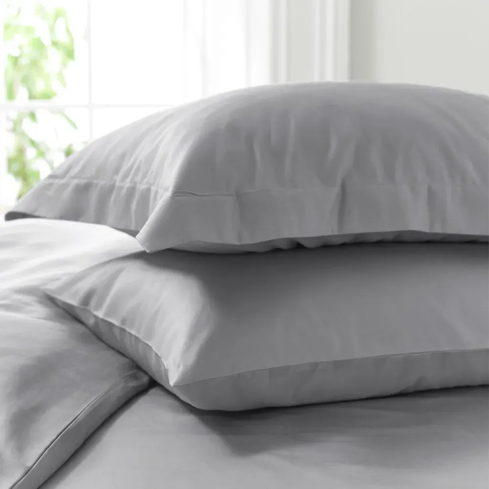 Standard Pillowcase 2 Pack - Silver, Cotton