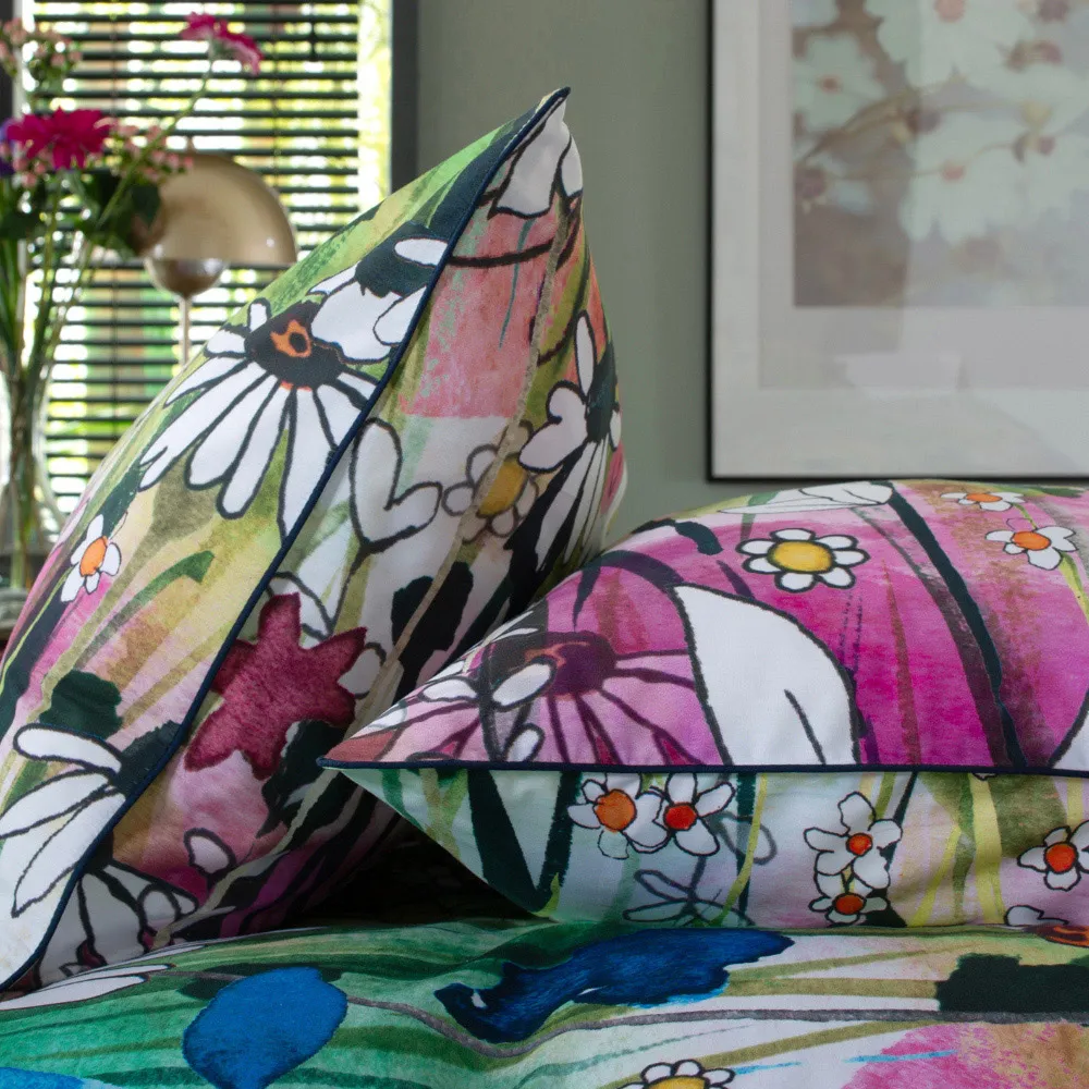 The Common King Size Floral Duvet Set - Green, Cotton