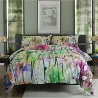 The Common King Size Floral Duvet Set - Green, Cotton