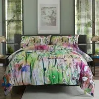 The Common Single Floral Duvet Set - Green, Cotton