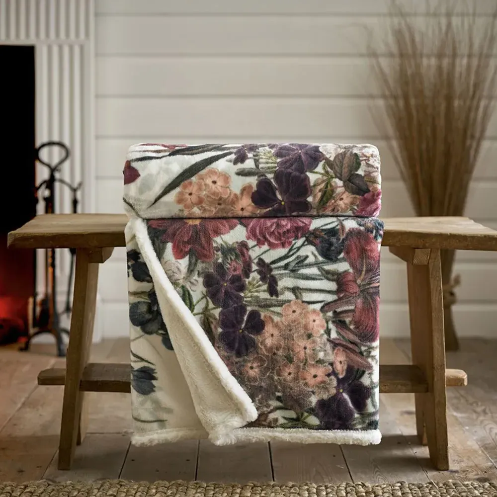 Tivoli Fleece Faux Fur Throw - White