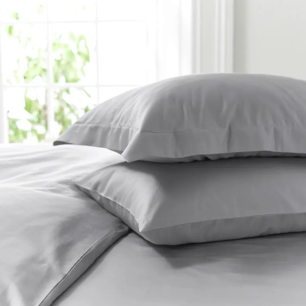 TLC Oxford 400TC Pillowcase Single Pack - Silver, Cotton