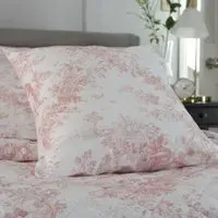 Toile De Jouy Pillowcase - Pink, Cotton
