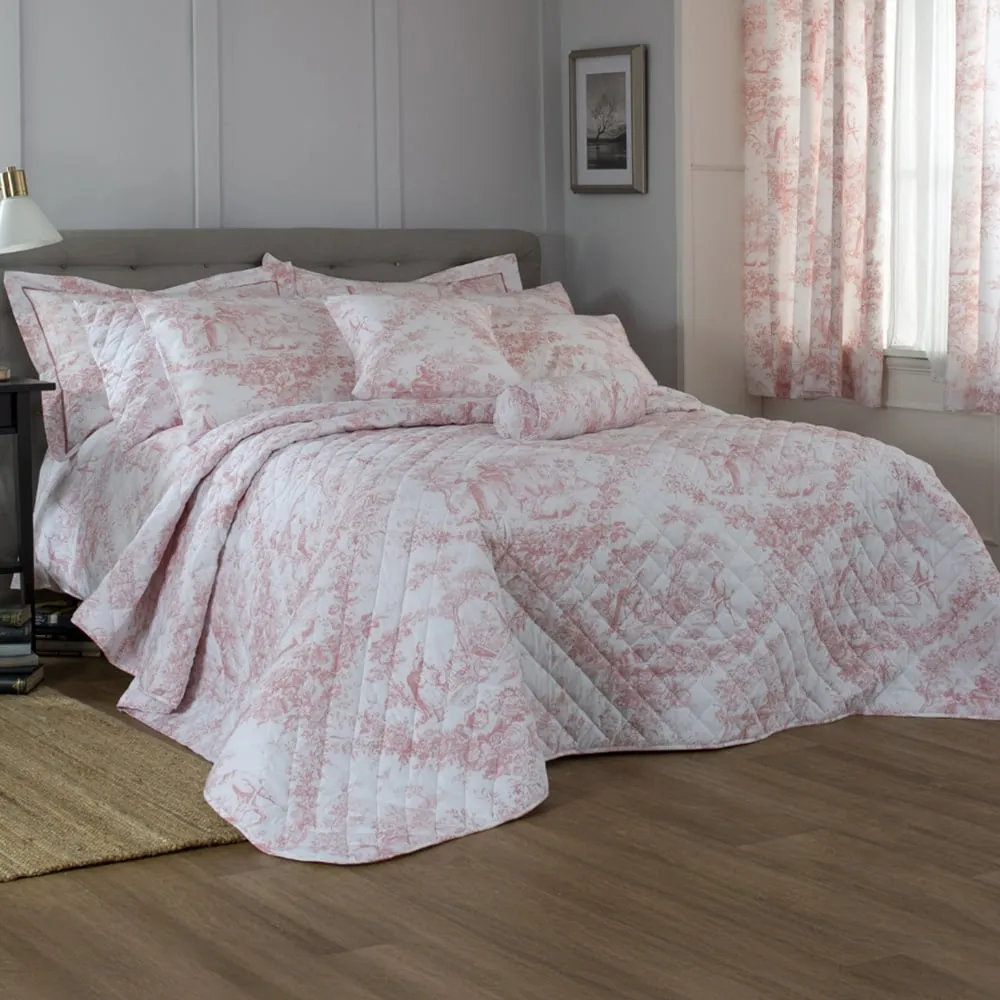Toile Double Bedspread - Pink image