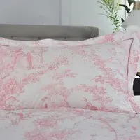 Toile Oxford Pillowcase 2 Pack - Pink, Cotton