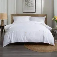 Tufted Daisy Super King Duvet Set - White, Cotton