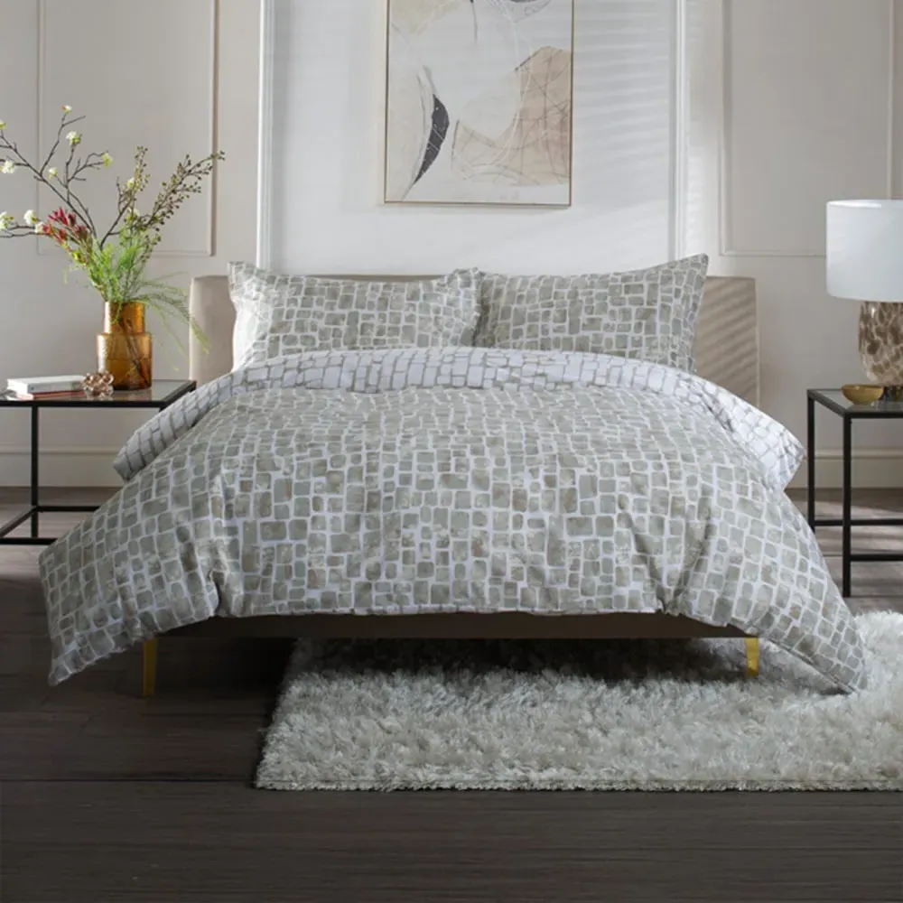 Tulle Double Reversible Duvet Set - Cream, Cotton