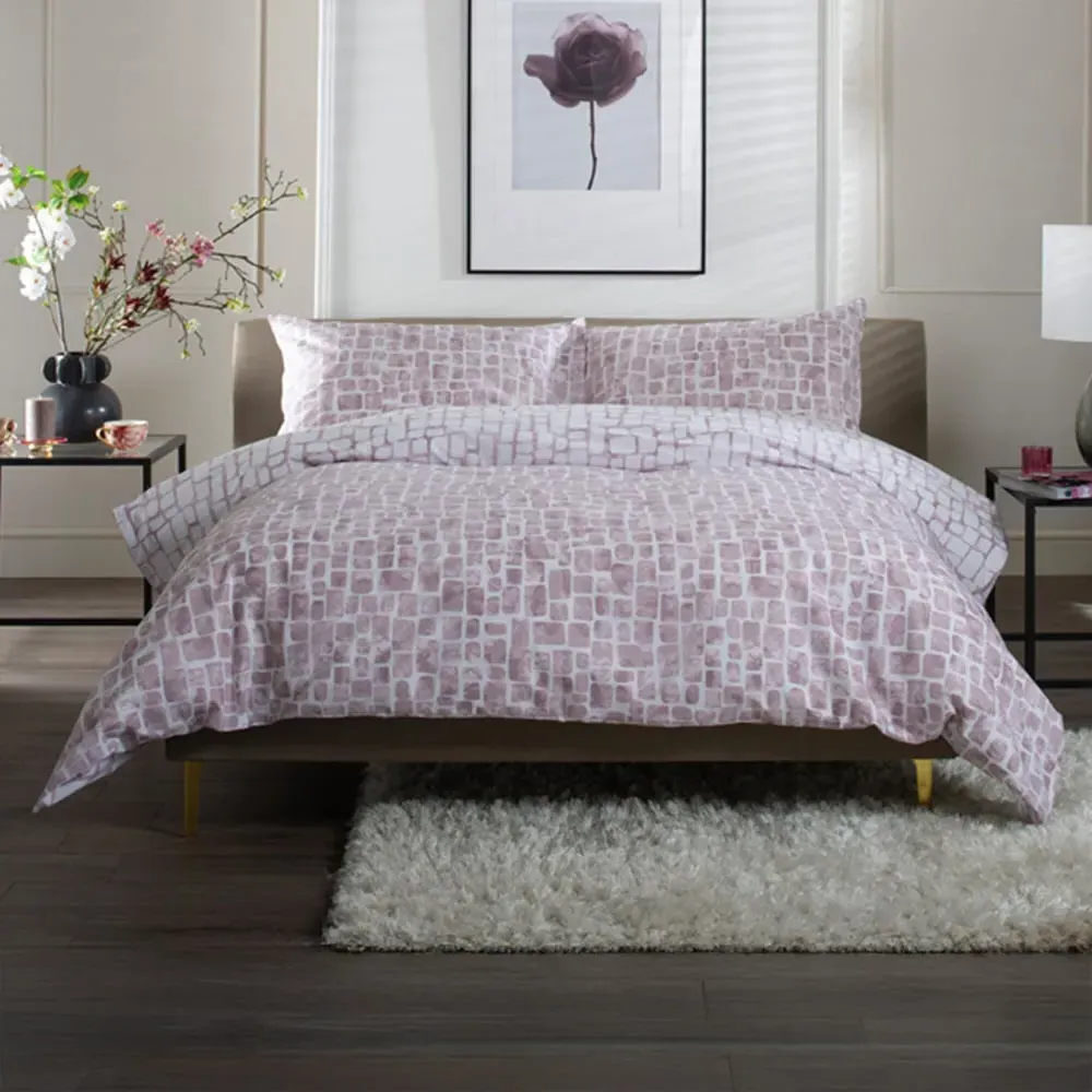 Tulle Double Reversible Duvet Set - Pink, Cotton