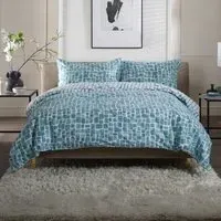 Tulle King Size Reversible Duvet Set - Duck Egg, Cotton