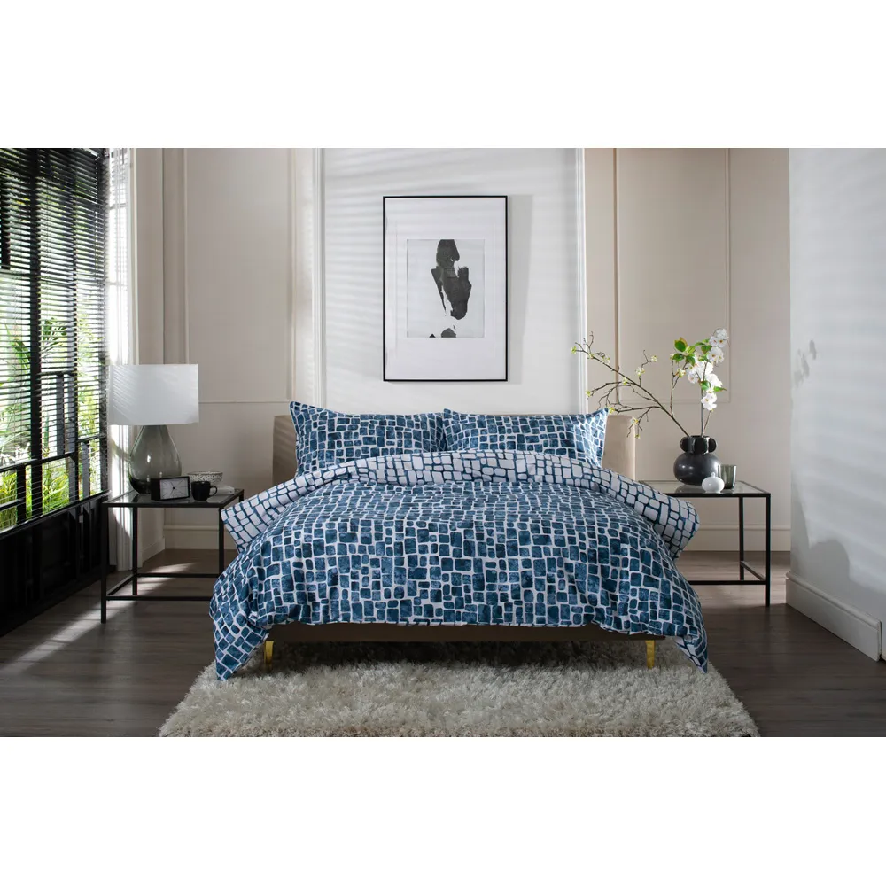 Tulle King Size Reversible Duvet Set - White, Cotton