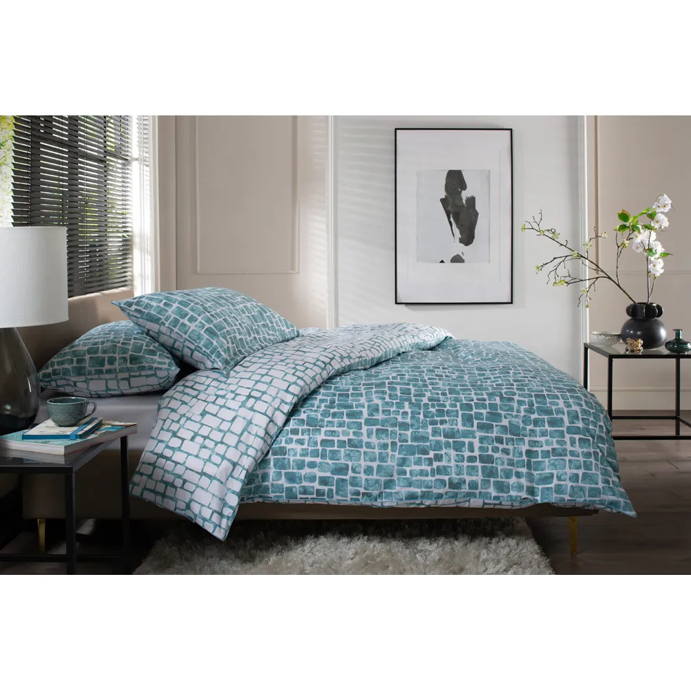 Tulle Single Reversible Duvet Set - Duck Egg, Cotton