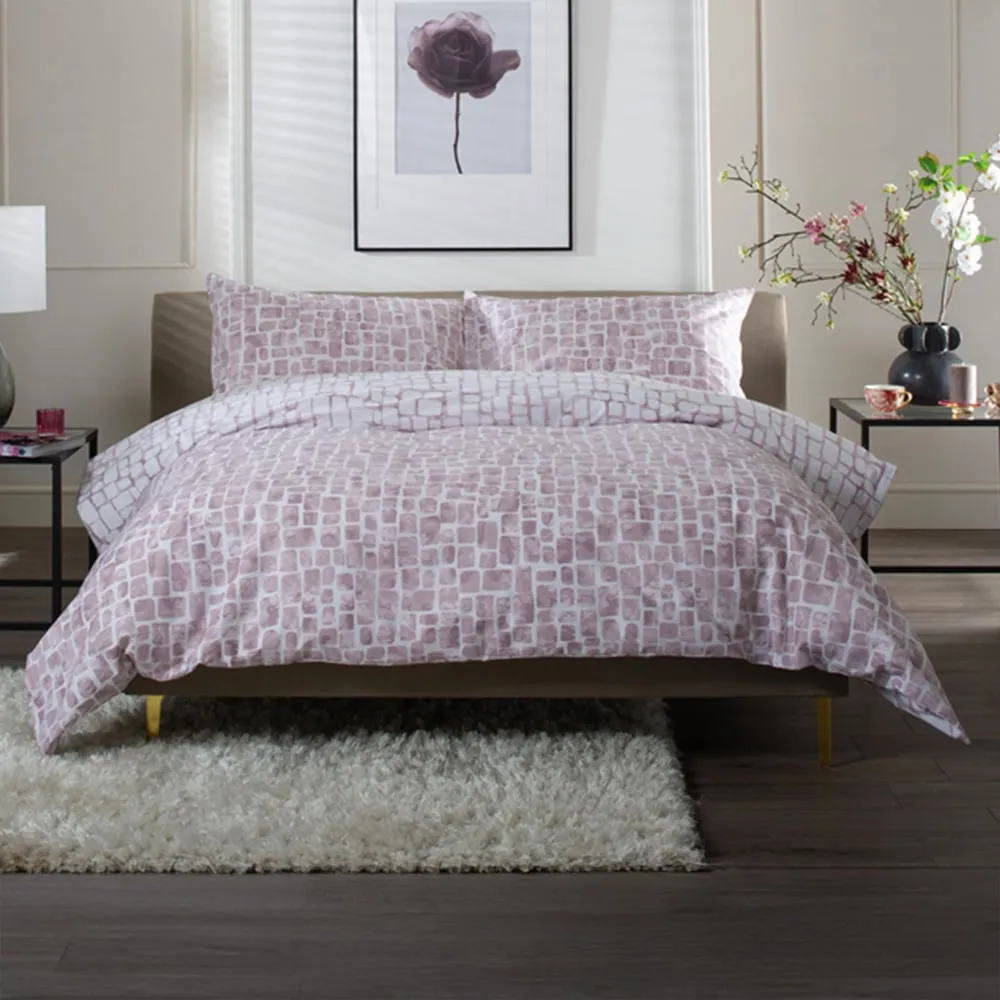 Tulle Single Reversible Duvet Set - Pink, Cotton