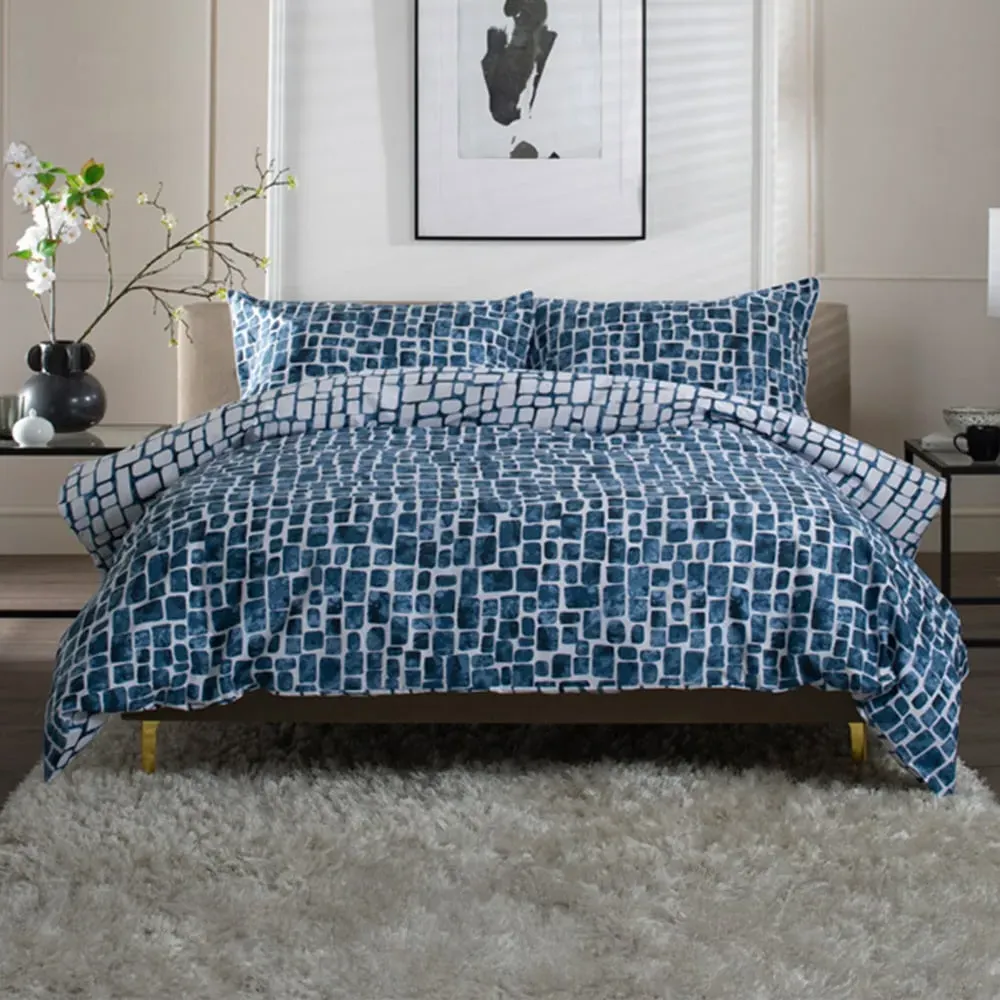 Tulle Single Reversible Duvet Set - White, Cotton