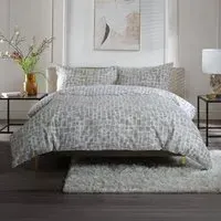 Tulle Super King Size Reversible Duvet Set - Natural, Cotton