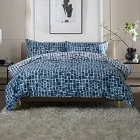 Tulle Super King Size Reversible Duvet Set - White, Cotton