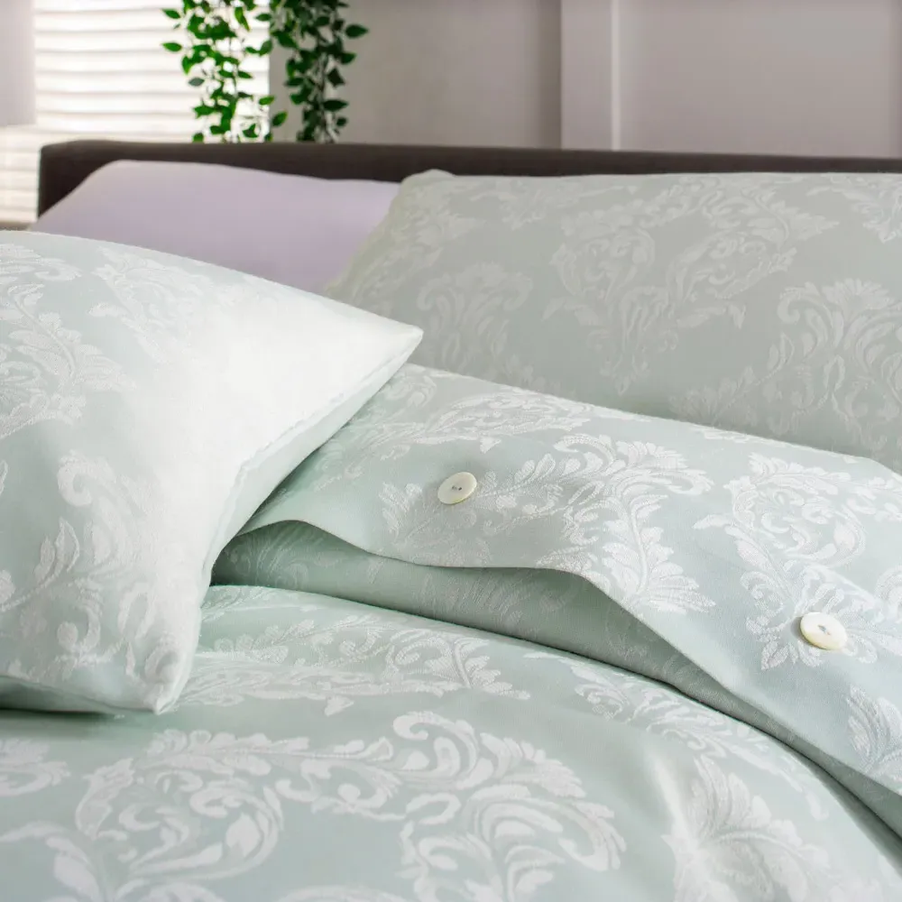 Versailles Double Duck Egg Jacquard Duvet Set - Blue