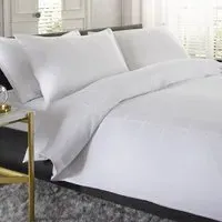 Westbury King Size Jacquard Duvet Set - White, Cotton