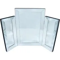 All Glass Trifold Dressing Table Mirror - Silver
