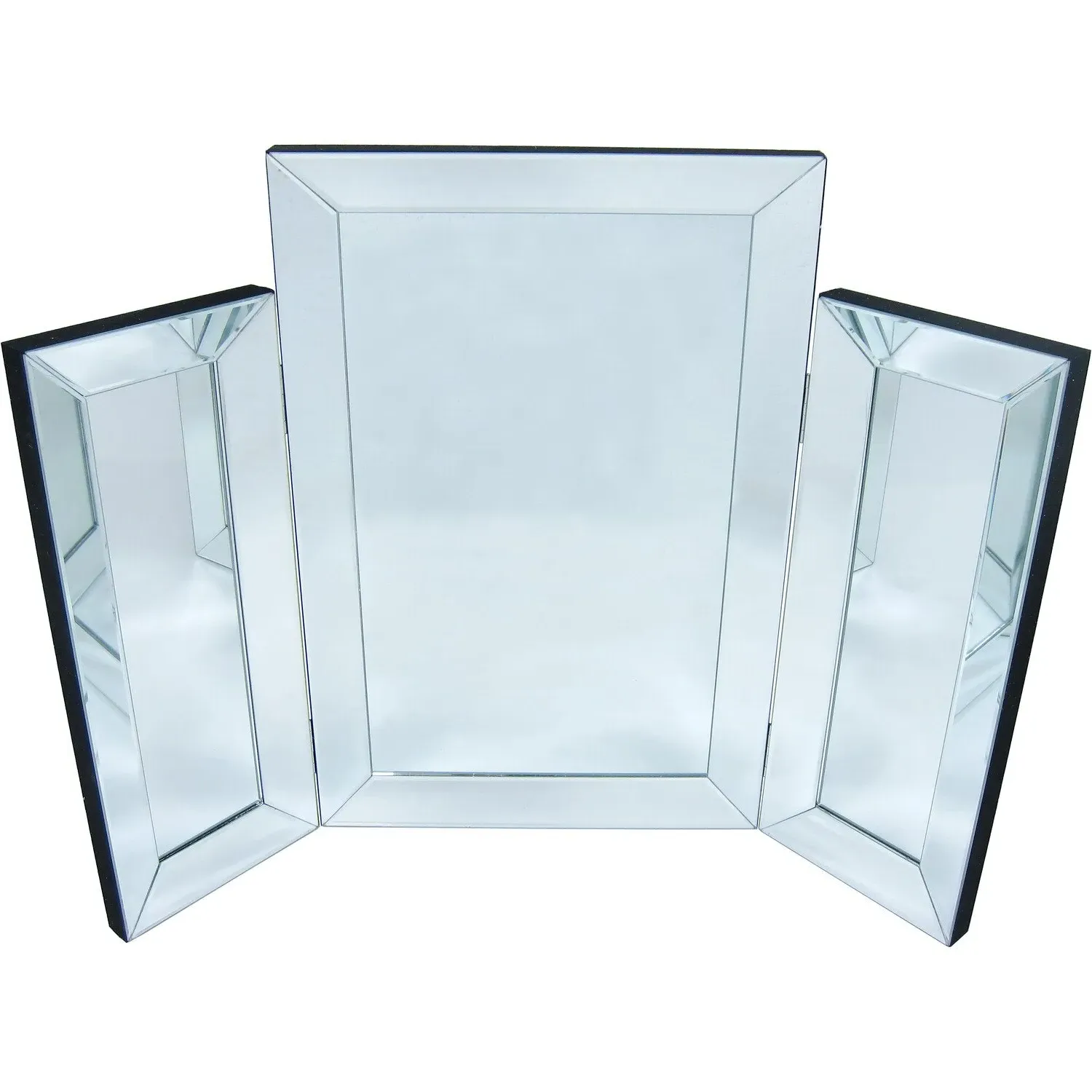 All Glass Trifold Dressing Table Mirror - Silver