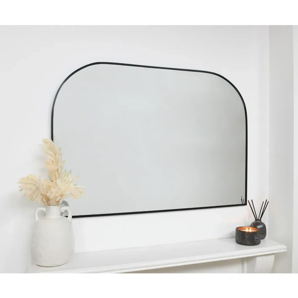 Arch Over Mantle Mirror - Black