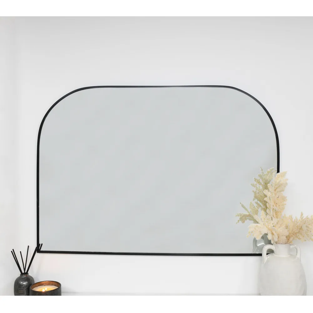 Arch Over Mantle Mirror - Black