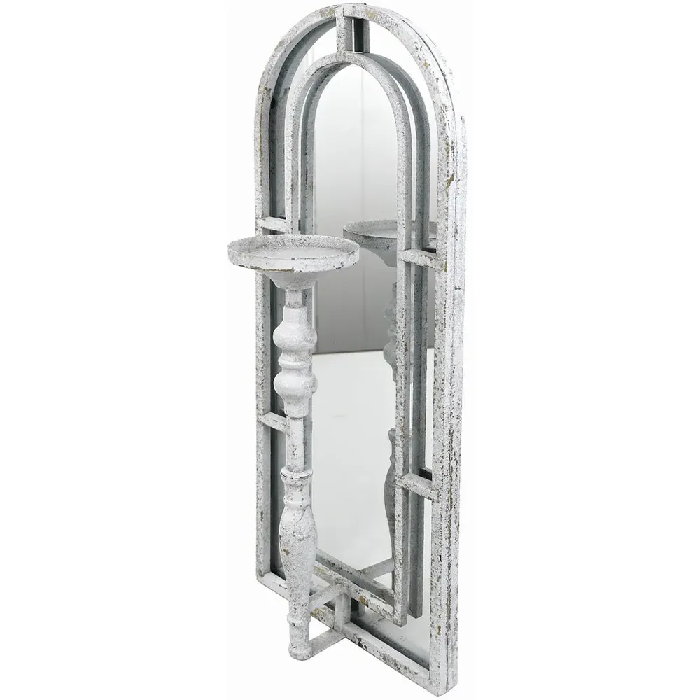 Arched Mirrored Candle Holder - Grey