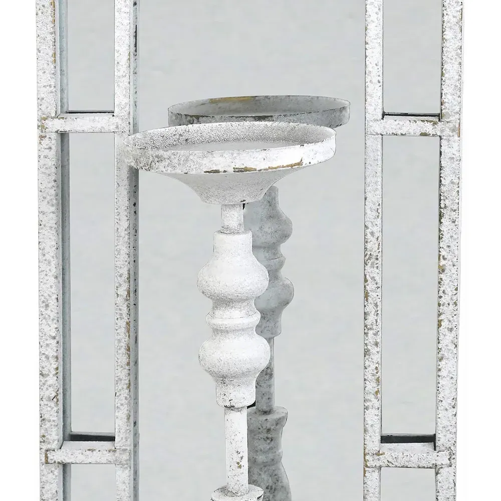 Arched Mirrored Candle Holder - Grey