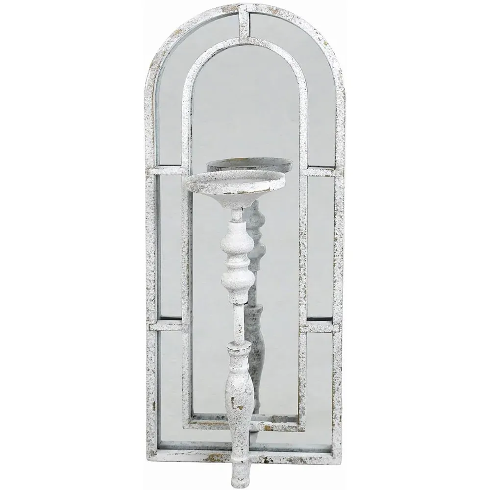 Arched Mirrored Candle Holder - Grey image
