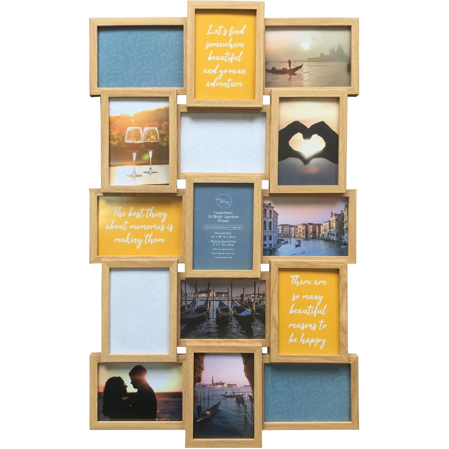 Canterbury Multi Aperture Photo Frame 5x7 inch - Brown image