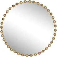 Circular Beaded Mirror 80cm - Gold