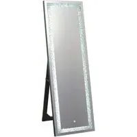 Crystal Effect LED Free Standing Mirror - Clear