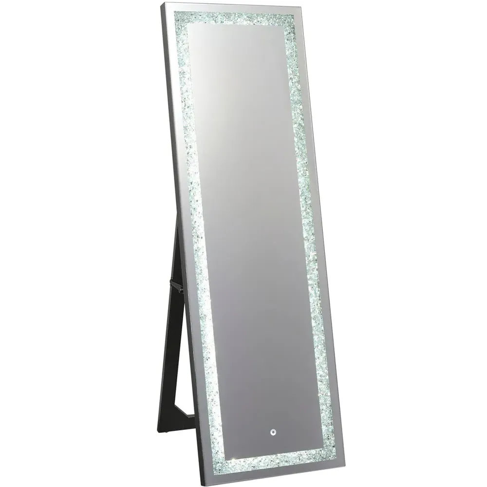 Crystal Effect LED Free Standing Mirror - Clear