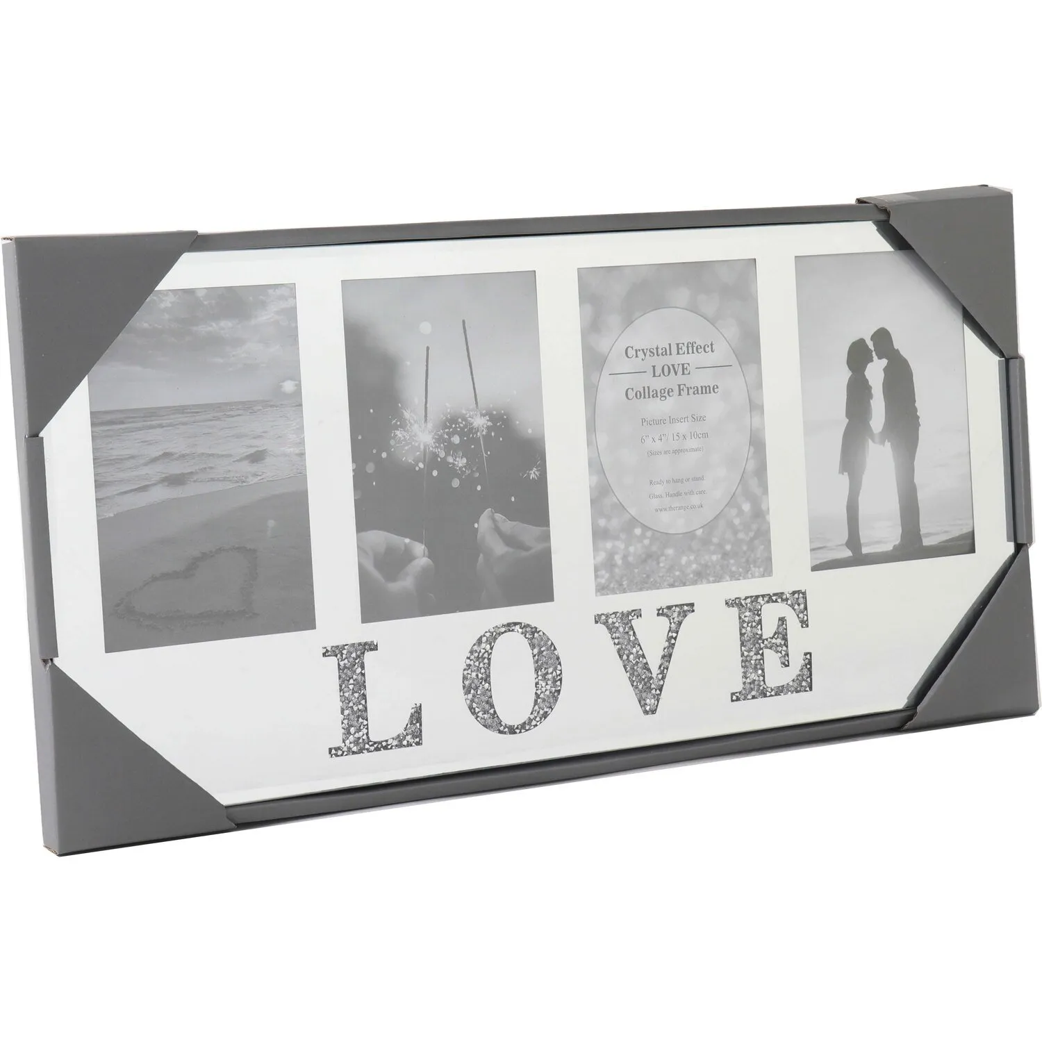 Crystal Effect Love Collage Frame - Grey image