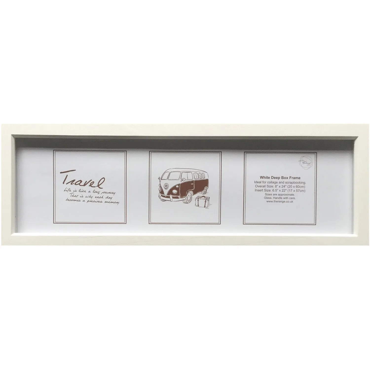 Deep Box Photo Frame 20x60cm - White image