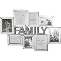 Diamante 8 Aperture Photo Frame - Silver